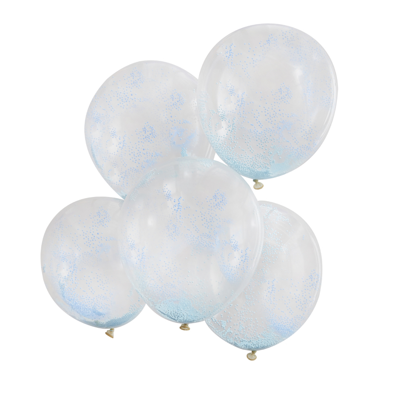Korálkové Konfetové Balóny - Pastelovo Modrá (5ks)